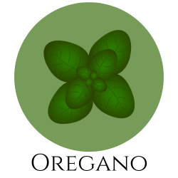 Icon von Oreganoblättern – Gewürzkarte Hinweis auf Oregano.